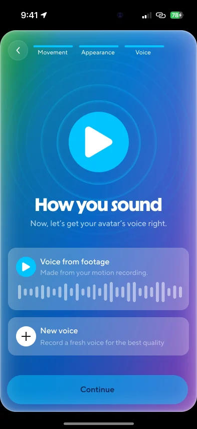 How you sound: the voice made from your footage, or record a new one